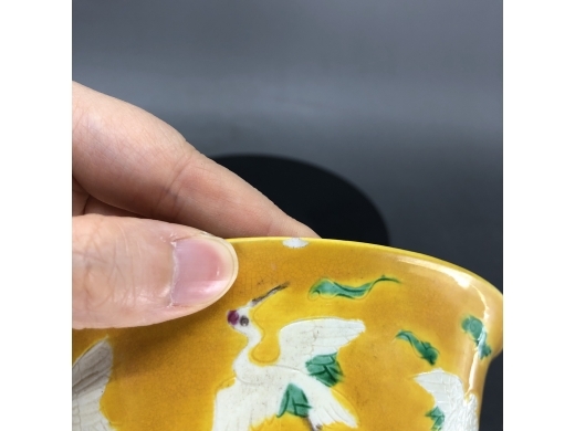 素三彩云鹤纹碗