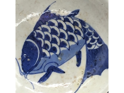 青花鲤鱼纹碟