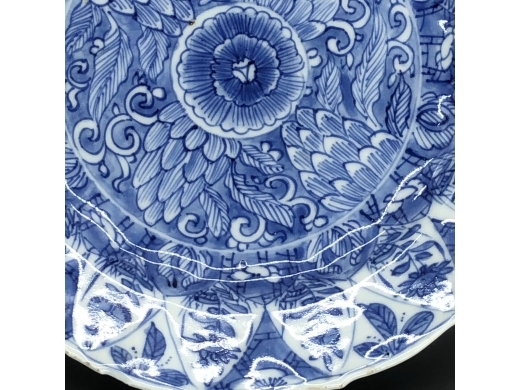 青花花叶纹盘