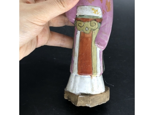 粉彩仕女瓷塑