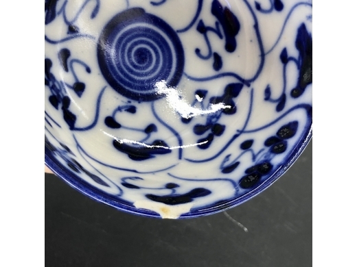 青花灵芝纹茶盏