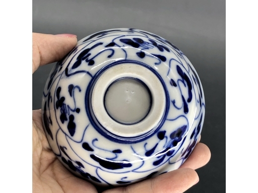 青花灵芝纹茶盏