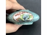 粉彩松石绿底开光洞石纹水盂