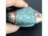 粉彩松石绿底开光洞石纹水盂