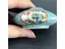 粉彩松石绿底开光洞石纹水盂