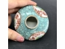 粉彩松石绿底开光洞石纹水盂