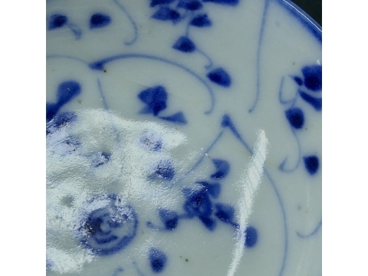 青花灵芝纹茶盏