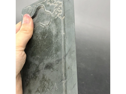 绿端石角花长方砚
