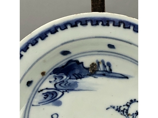 青花山水纹碟