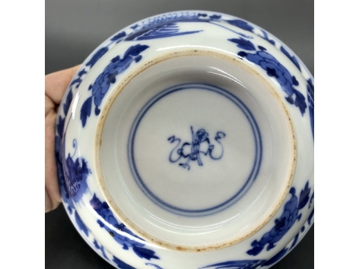 青花凤纹折沿大碗
