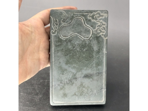 绿端石角花长方砚