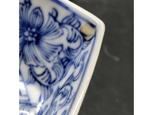 青花淡描勾莲茶船