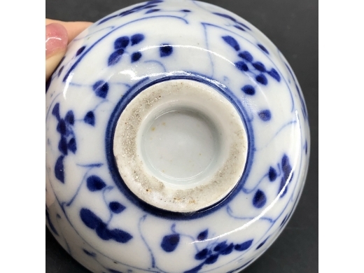 青花灵芝纹茶盏