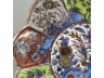 青花描金加彩花卉纹莲瓣口盘
