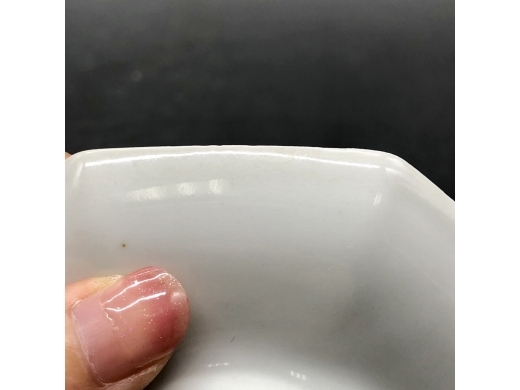 青花八方渔樵耕读盖碗