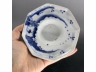 青花八方渔樵耕读盖碗