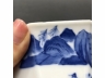 青花八方渔樵耕读盖碗
