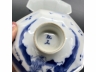 青花八方渔樵耕读盖碗