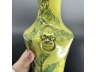 黄釉加彩人物兽耳洗口瓶