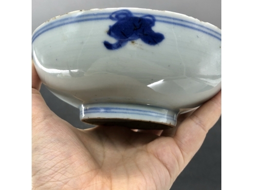 青花云鹤纹半碗