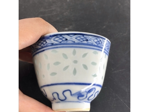 青花琴棋书画米通花茶盏