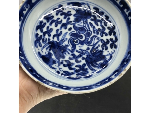 青花云鹤纹半碗