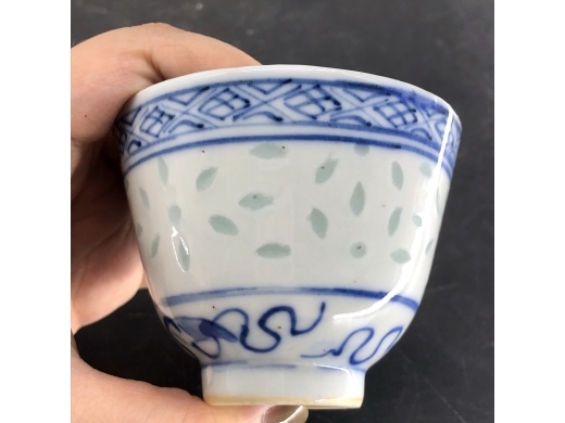 青花琴棋书画米通花茶盏