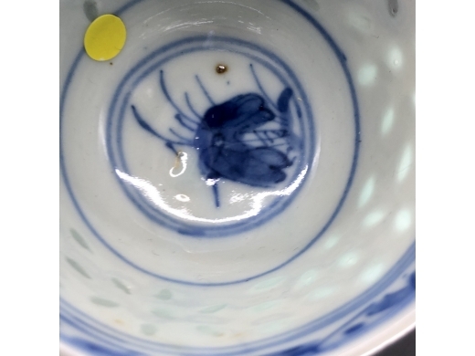 青花琴棋书画米通花茶盏