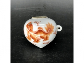 矾红太师少保鸟食缸