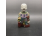 粉彩香童瓷塑
