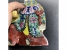粉彩香童瓷塑