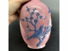 胭脂红堆塑喜鹊登梅瓶