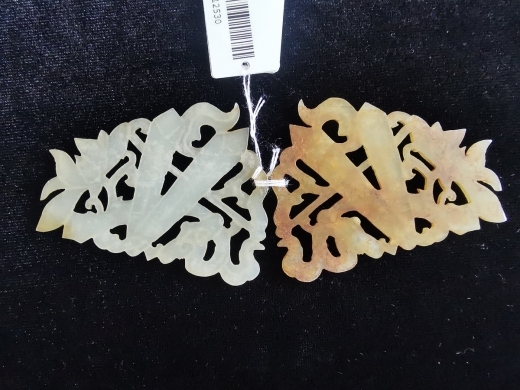 白玉合荷如意对片