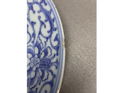 青花淡描盘