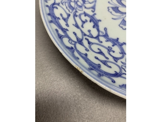 青花淡描盘