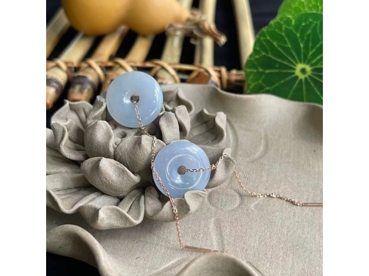 1118K金紫罗兰平安扣耳环