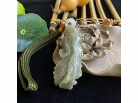 23翡翠白财手把件