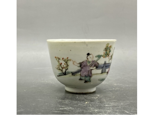 粉彩五子登科茶盏