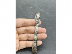 银模印寿字纹双尖压发