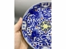 青花描金加彩魁星四书纹盘