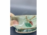 豆地粉彩草虫纹荷叶洗