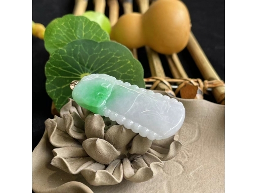 318K金翡翠竹节