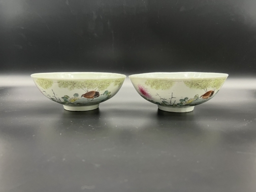粉彩花鸟纹碗