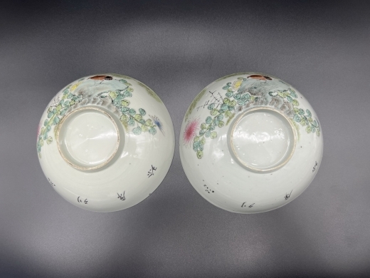 粉彩花鸟纹碗
