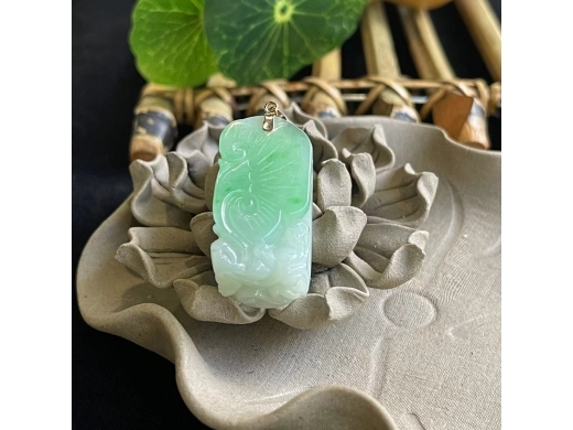 17号18K金翠灵芝如意