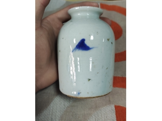 青花人物水盂