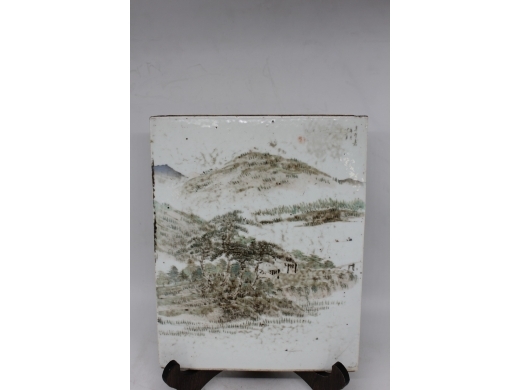 浅绛山水瓷板