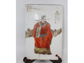 粉彩人物瓷板