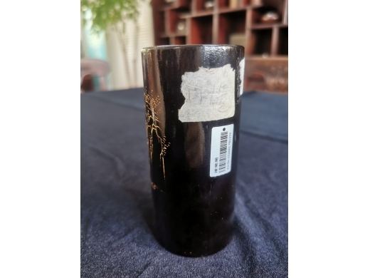 漆器山水描金笔筒