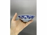 青花花蝶璎珞纹斗笠茶盏
